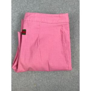 Posamona Pants Women's 6 Pink Chino Flat Front‎ High Rise Cropped Made in Italy